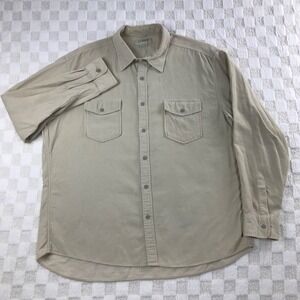 Vintage J Crew Corduroy Shirt Mens Extra Large Beige Button Down 90s Y2K Preppy